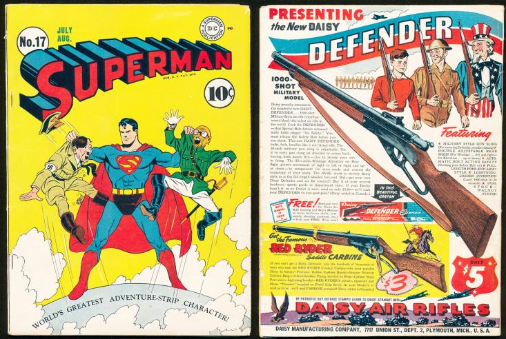 Superheroes were used as propoganda during World War 2 -- just like this Superman comic.