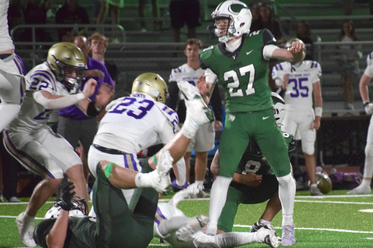 With seconds left, Senior Reed Mitzel crushes a game-winning, 53 yard field goal.